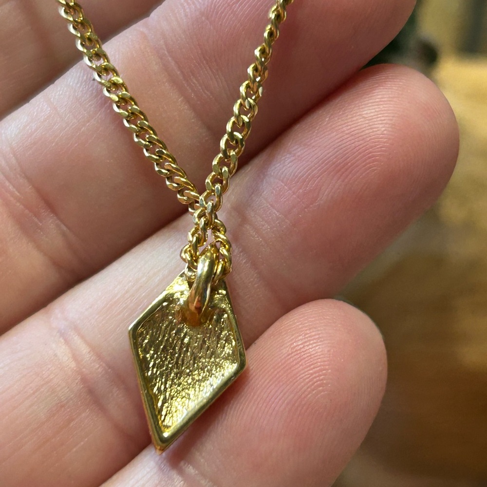 Christian Dior Vintage Diamond Shaped Pendant Necklace - Picture 6 of 9